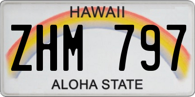 HI license plate ZHM797