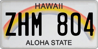 HI license plate ZHM804