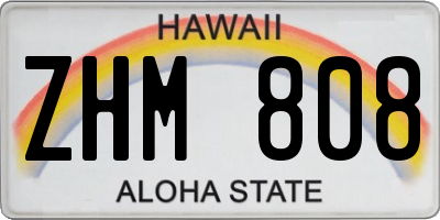 HI license plate ZHM808