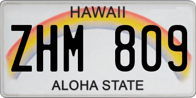 HI license plate ZHM809
