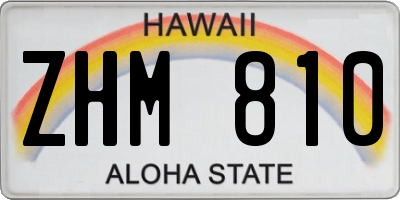 HI license plate ZHM810