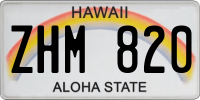 HI license plate ZHM820