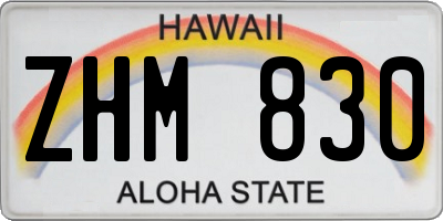 HI license plate ZHM830