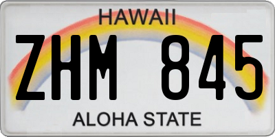 HI license plate ZHM845