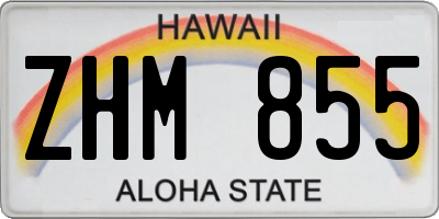 HI license plate ZHM855