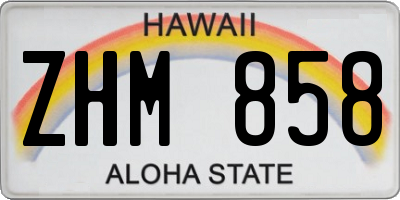 HI license plate ZHM858