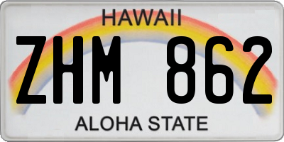 HI license plate ZHM862