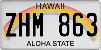 HI license plate ZHM863