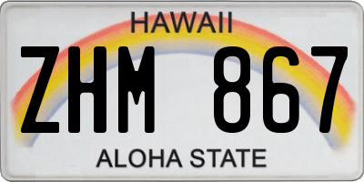 HI license plate ZHM867