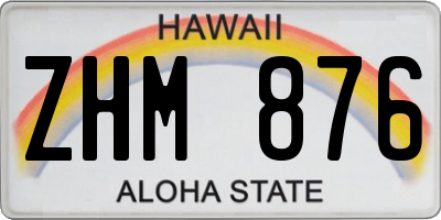 HI license plate ZHM876
