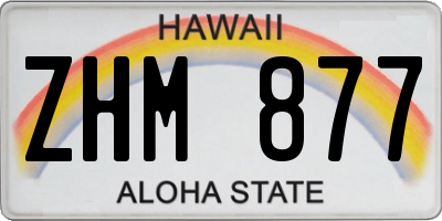 HI license plate ZHM877