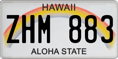 HI license plate ZHM883