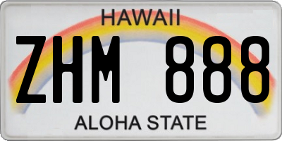 HI license plate ZHM888