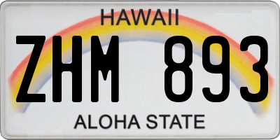 HI license plate ZHM893