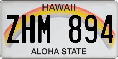 HI license plate ZHM894