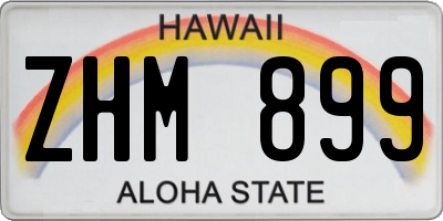HI license plate ZHM899