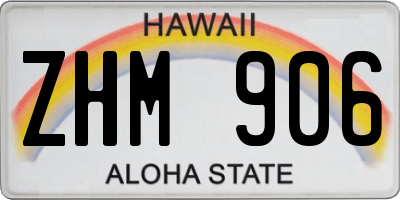 HI license plate ZHM906