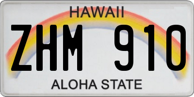 HI license plate ZHM910