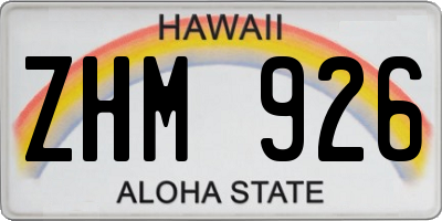 HI license plate ZHM926