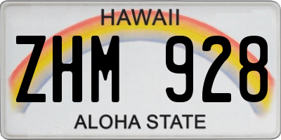 HI license plate ZHM928