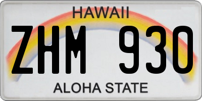 HI license plate ZHM930