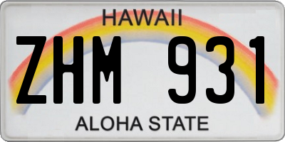 HI license plate ZHM931