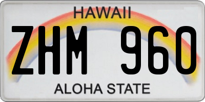 HI license plate ZHM960