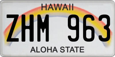 HI license plate ZHM963