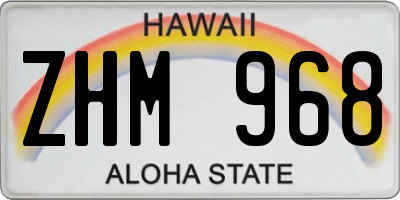 HI license plate ZHM968