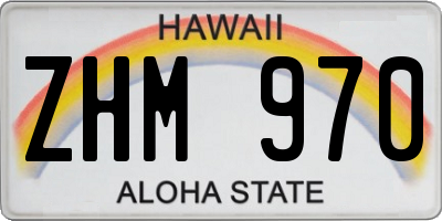 HI license plate ZHM970
