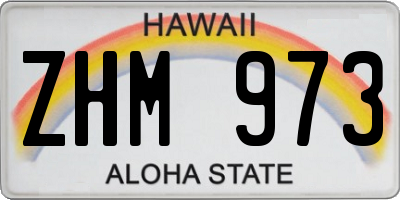 HI license plate ZHM973