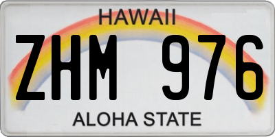 HI license plate ZHM976