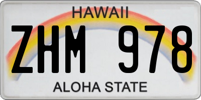HI license plate ZHM978