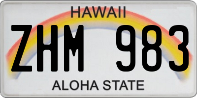 HI license plate ZHM983