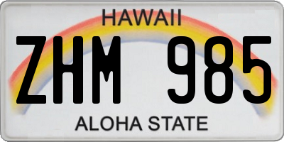 HI license plate ZHM985