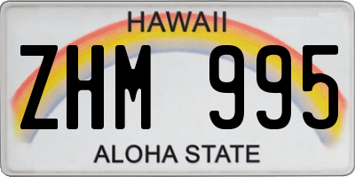 HI license plate ZHM995