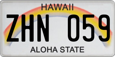 HI license plate ZHN059
