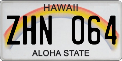 HI license plate ZHN064
