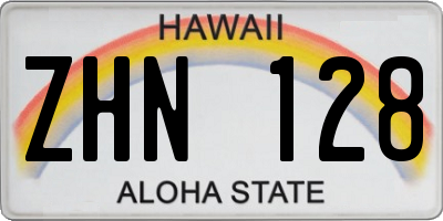 HI license plate ZHN128