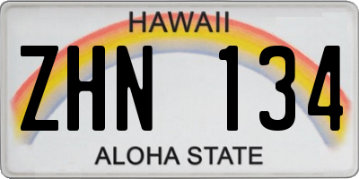 HI license plate ZHN134