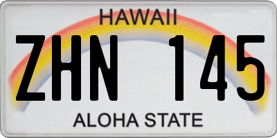 HI license plate ZHN145