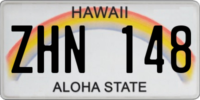 HI license plate ZHN148