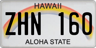HI license plate ZHN160