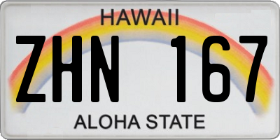 HI license plate ZHN167