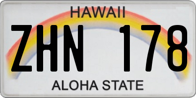 HI license plate ZHN178