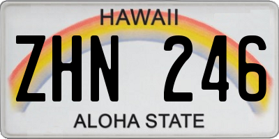 HI license plate ZHN246