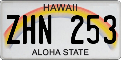 HI license plate ZHN253
