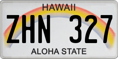 HI license plate ZHN327