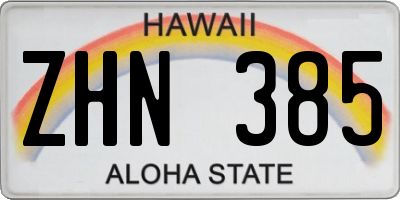 HI license plate ZHN385