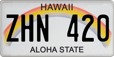 HI license plate ZHN420
